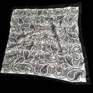 Vintage Black and White Paisley Scarf